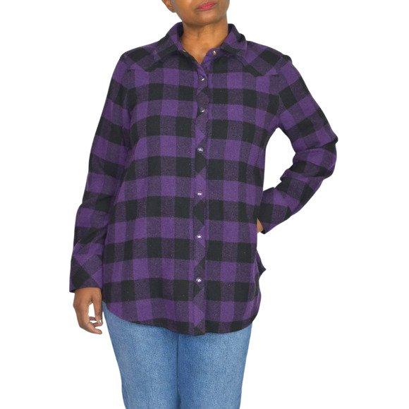 Tuckernuck Chandler Plaid Flannel Shirt Purple Aubergine Buffalo Western Medium - Picture 1 of 14